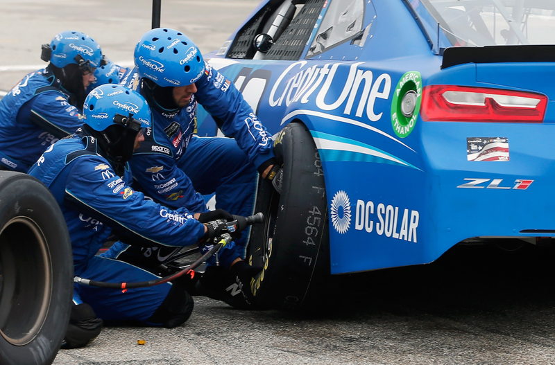 The pit crew on Kyle Larson’s No. 42 Cup Series car.